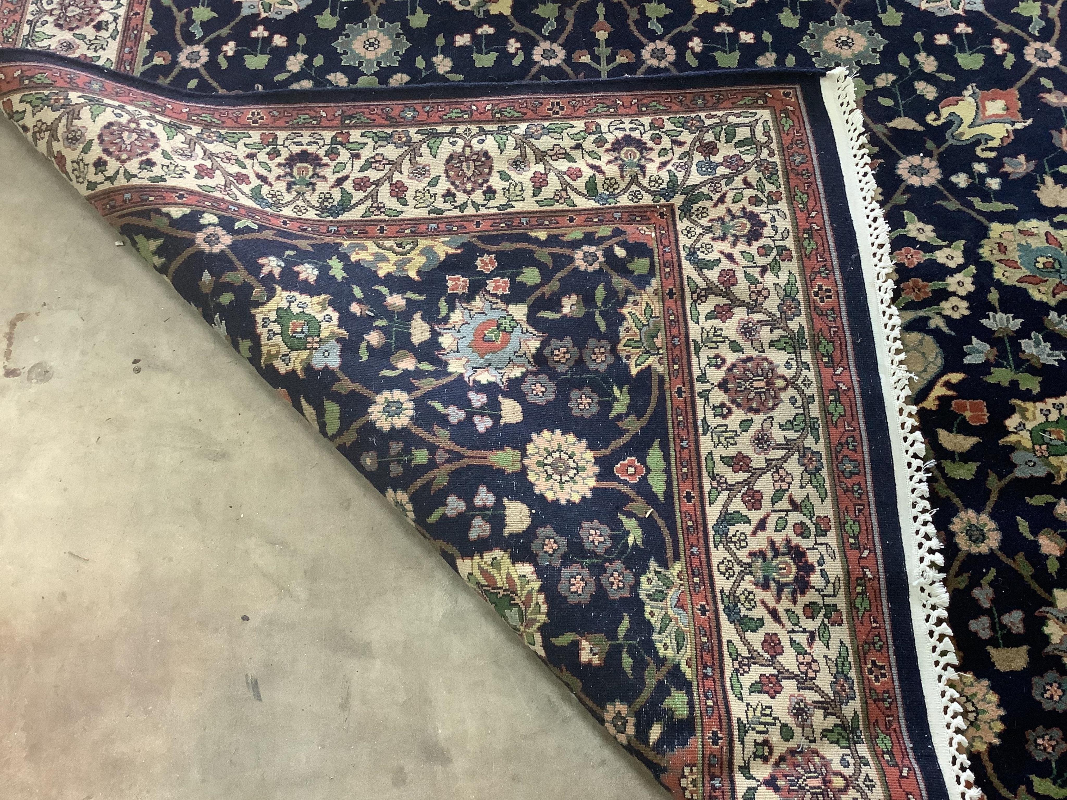 A Bijar design blue ground carpet, 364 x 188cm. Condition - good